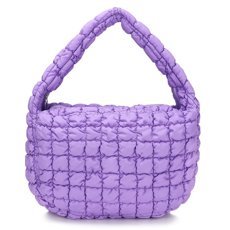 BSCI工厂间棉旅行小挎包包女大容量时尚单肩河豚包蓬松腋下手提包